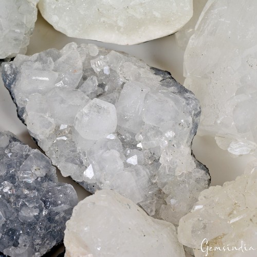 7500 Cts White Apophyllite Crystal Cluster Raw Healing Mineral Specimen ~16 Pcs - Picture 4 of 10