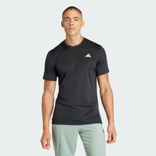 adidas T-Shirt Mens Gameset Freelift Tennis  Black HEAT.RDY Breathable Flexible