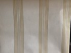 Traditional Classic Vintage Stripe Off White & Gold Satin Vinyl wallpaper Rasch