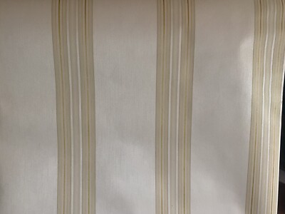 Traditional Classic Vintage Stripe Off White & Gold Satin Vinyl wallpaper Rasch
