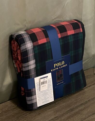 POLO RALPH LAUREN Tartan Plaid Patchwork - DECORATIVE THROW BLANKET 50X70 - Picture 2 of 9