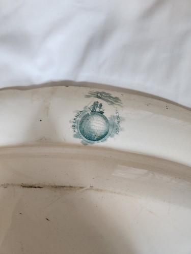 Rare Hibernia J. Wedgwood Green City Scene X Large Platter 22"×18 1/2" - Picture 6 of 6