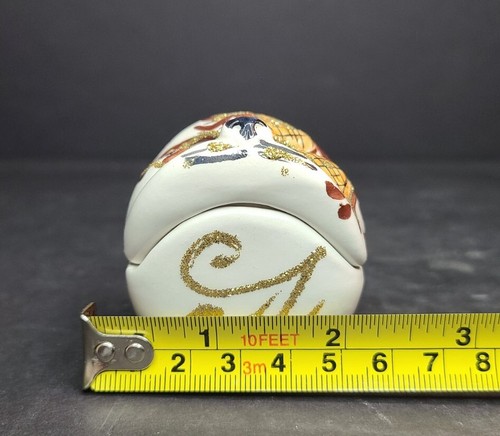 Cat Trinket Box Made in Italy Gold Glitter and Brown - Picture 4 of 7
