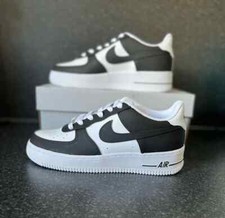 Nike Air Force 1 Custom Shoes 'White & Black' Sneaker Mens Womens Kids Sizes