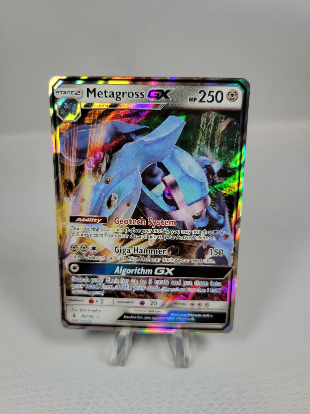 Pokémon TCG Metagross GX Sun & Moon: Guardians Rising 85/145 Holo Ultra Rare