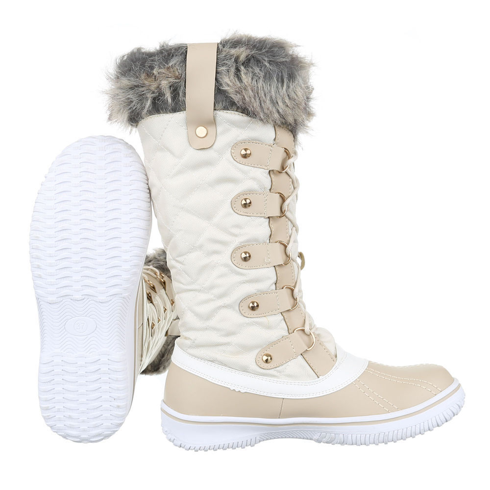 Aktuelle Damen Stiefel Schuhe Gefütterte Winterstiefel 34210 Beige 37 Aktuelle Damen Stiefel Schuhe Gefütterte Winterstiefel 34210 Beige 37