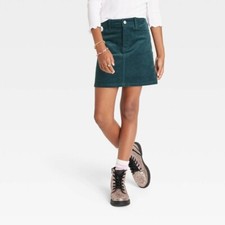 QB) Girls' Corduroy Skirt - Art Class Teal Green S 6/6X