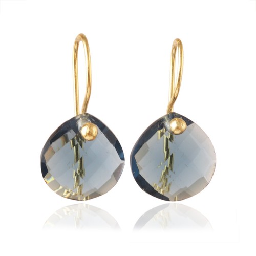 Hook Earring Quartz Gemstone Earring Stylish, Trillion Shape Gemstone Earring - Picture 25 of 37