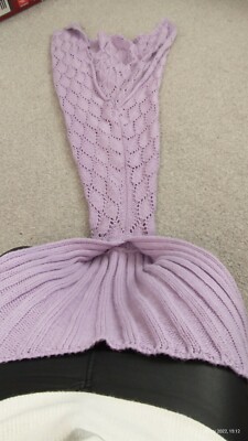 351 KIRKTON HOUSE knitted purple mermaid tail blanket UK