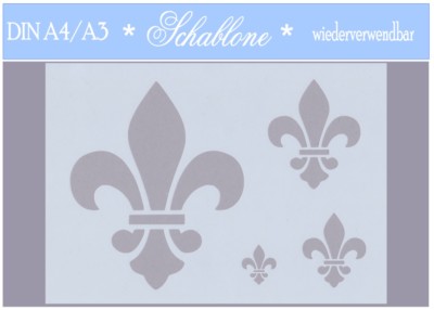 Schablone-Vintage-Shabby-A4-A3-French-Fleur de Lis-Lilie-7131