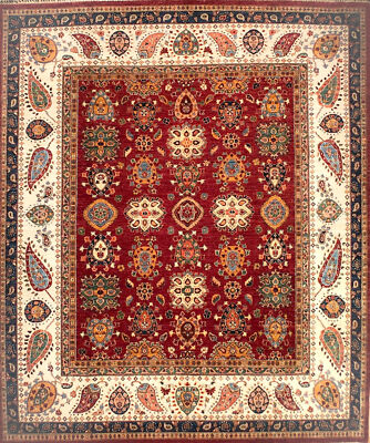Hand-knotted Rug (Carpet) 8X9'5, Souzani mint condition