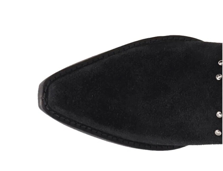 Nuevas botas occidentales Dingo para mujer negras blancas Rodeo Queen DI2222 gamuza pelo 9,5 M Foto 4 de 4