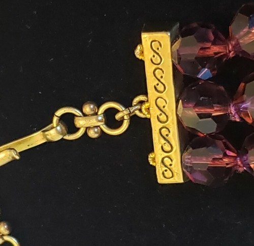 Heidi Daus Purple Glass Beaded Statement Necklace Cornucopia/ Harvest Bounty - Picture 18 of 24