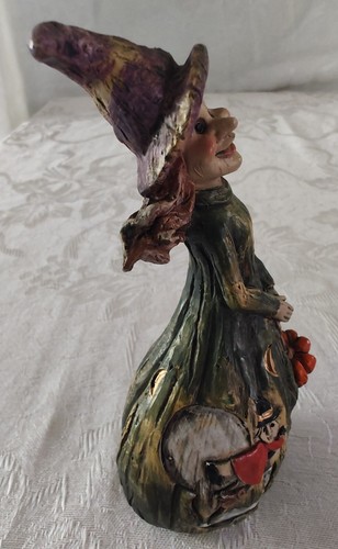 4 Vtg Halloween Tabletop Decorations Witches Pumpkin Fortune Teller Figurines - 第 11/19 張圖片
