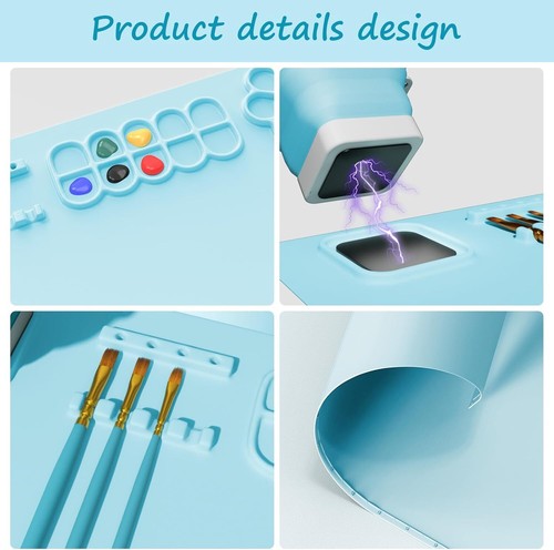 Silicone Craft Mat Set 11pcs 12 Color Dividers DIY Art Craft Mat for Painting - Picture 19 of 22