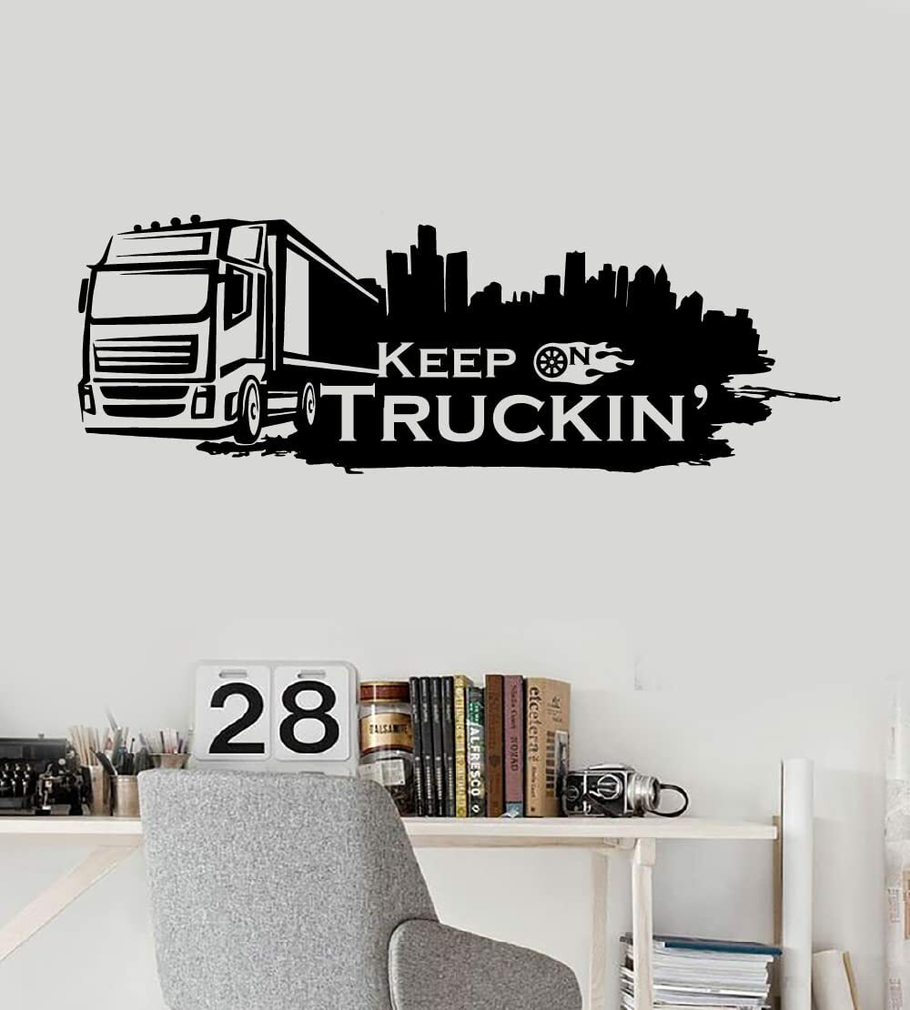 Keep On Trucking Vinyl Wall Decal for Home Room Truck Art Decor