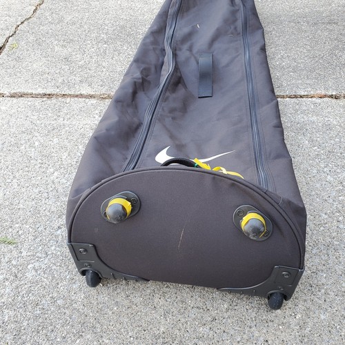 Nike Golf Caddy Bag Travel Cover 52" Rare Vtg 2000 Black White Swoosh Lock Wheel - Picture 6 of 16