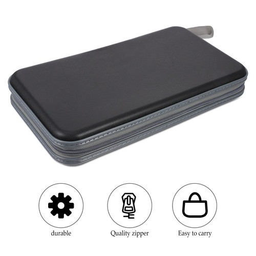 80 Capacity DVD Plastic Case Portable Zipper CD Storage Case Holder Disc Bag - Afbeelding 6 van 12