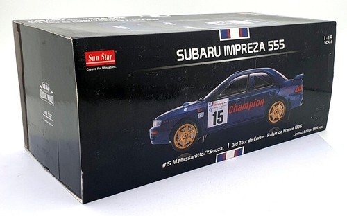 Sun Star 1/18 Scale Model Car 5511 Subaru Impreza 555 #15 Rallye de France 1996 - Picture 6 of 6