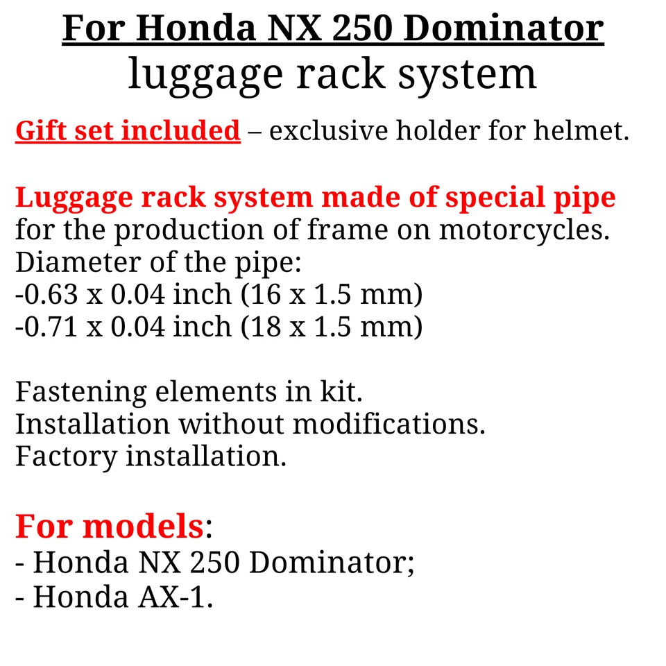 Sistema portaequipajes para Honda NX250 NX 250 Dominator portaequipajes laterales para bolsas blandas Foto 3 de 4