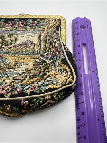 Vintage Austria Purse Handbag Daytons Floral Tapestry Bronze Chain MCM - Picture 19 of 19