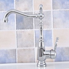 Polished Chrome Bathroom Kitchen Bar Vessel Sink Swivel Faucet Mixer Tap ssf634