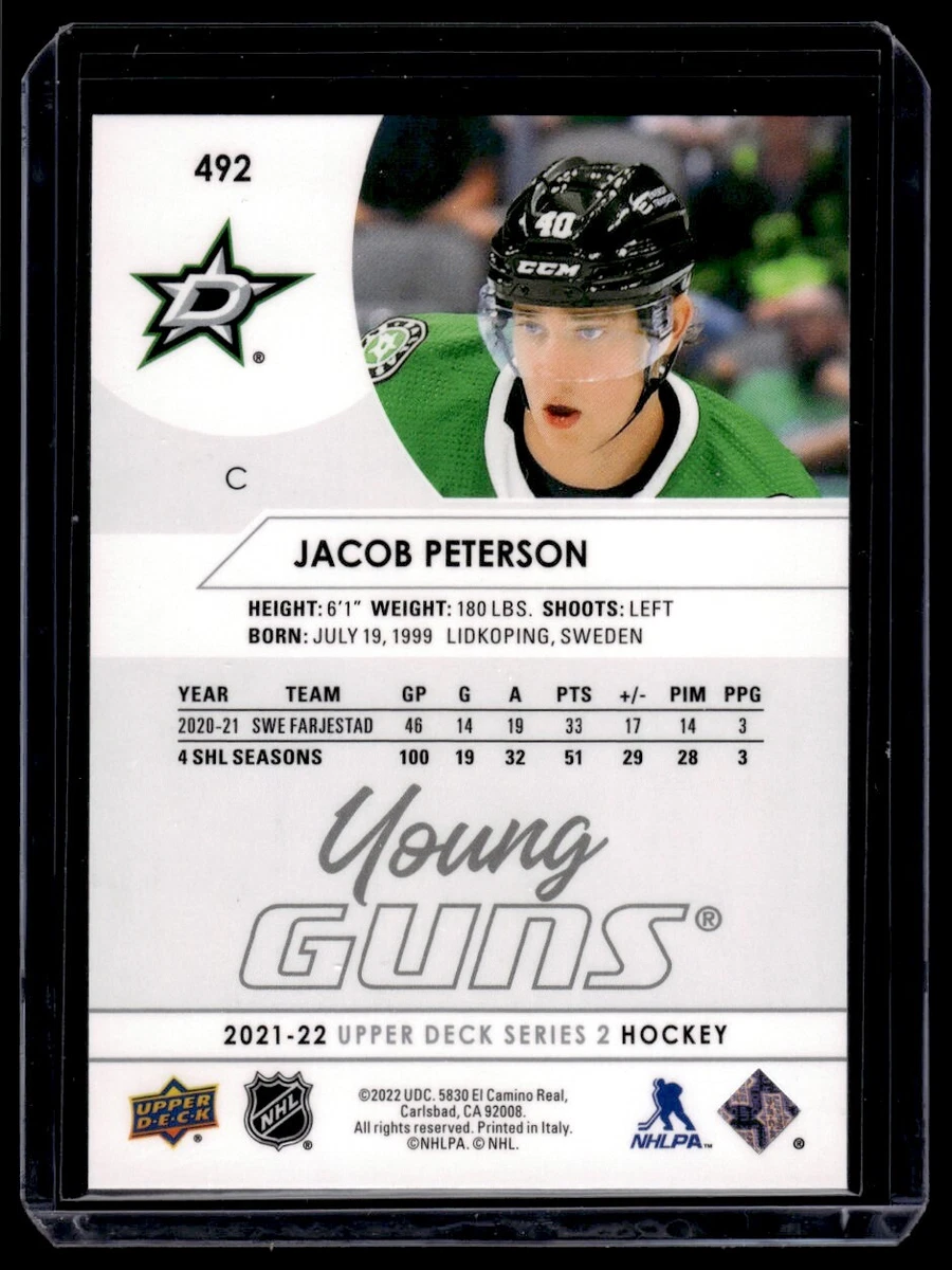 2021-22 Upper Deck Jacob Peterson Rookie Dallas Stars #492 | eBay