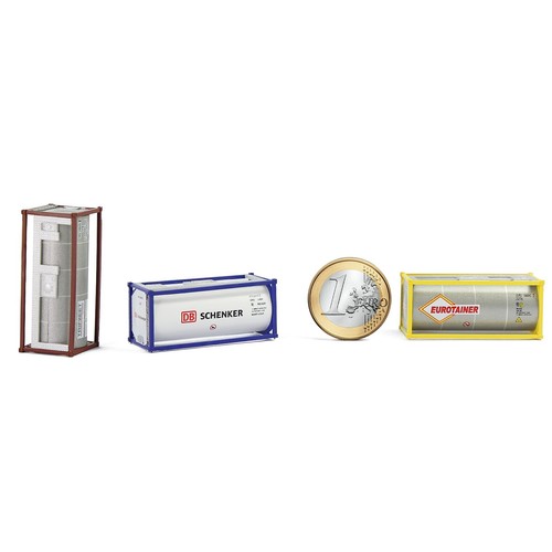 3 Units Evemodel N Scale 20ft Oil Tank Container 1:160 20' Tanktainer C15023 - Picture 5 of 26