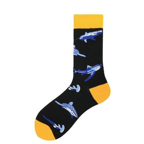Mens Cotton Socks Funny Animal Shark Dog Bird Fish Novelty Dress Socks For Gifts - Picture 20 of 21