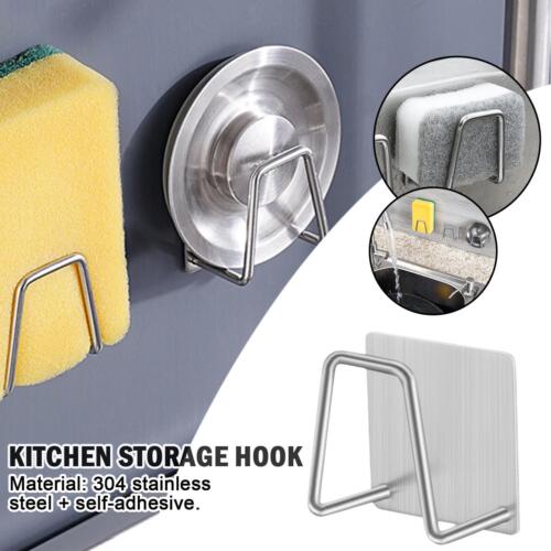 Steel Selfadhesive Sponge Holder Sink Caddy Accessories Kitchen Bath. Deco - Bild 2 von 12