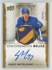 2021-22 UD Exquisite Endorsement Relics Patch Casey Mittelstadt Auto 50/50
