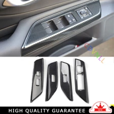 Inner Glass Window Lifting Lock Panel Trim For Lexus ES 18-21 Black Carbon Fiber