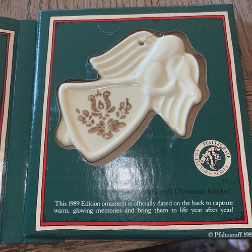 Pfaltzgraff Seasons Greetings Angel 1989 ANGEL Ceramic Christmas Ornament - Picture 2 of 7