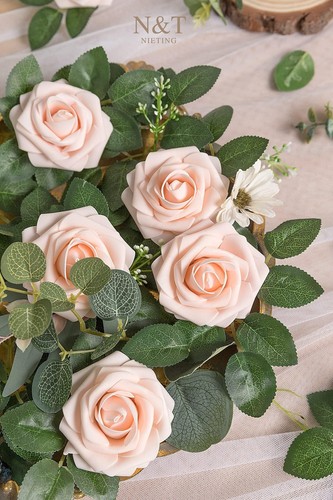 Artificial Flowers 50Pcs Fake Flowers Roses Perfect for DIY Wedding Bouquets ... - Picture 2 of 7