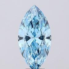 5.79 Ct Fancy Vivid Blue Color VS2 MARQUISE Cut IGI Certified CVD Diamond
