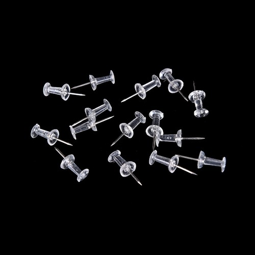 High 40 Pcs Transparent Push Pins Notice Board Map Thumb Tacks Point Bulletin - Afbeelding 1 van 11