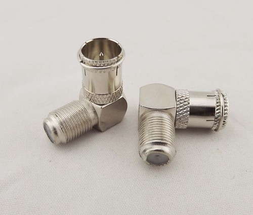 1x Quick F TV Male To F Female In Series Right Angle Coax RF Adapter Connector - Picture 6 of 7