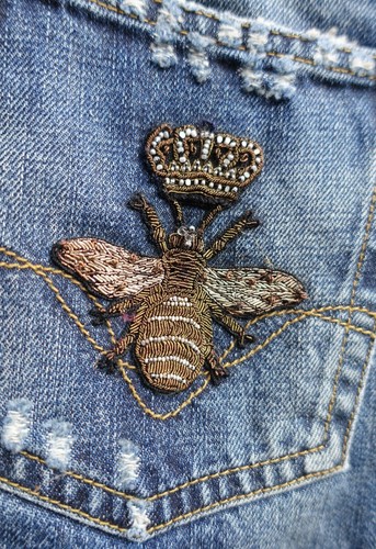 DOLCE & GABBANA JEANS 54 jean denim dg d&g made in italy blue beaded bee crown - Bild 10 von 18