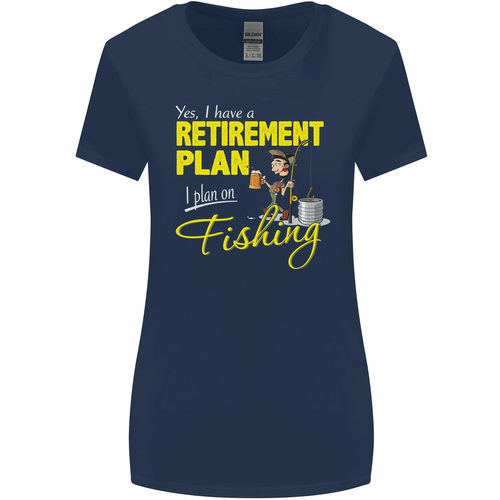 Retirement Plan I plan on Fishing Fisherman Womens Wider Cut T-Shirt - Picture 16 of 49