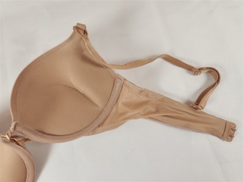 Victoria's Secret Miraculous Plunge Bra 34A Beige Nude Solid Pattern - Picture 9 of 11