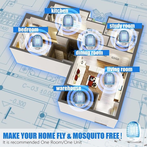 Bug Zapper Indoor, Fly Trap for Indoors, Electronic Mosquito Killer Mosquito 2PC - Picture 6 of 6