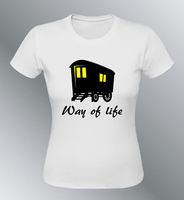 Tee Hemd Passt Schäferwagen Niglo S M L XL Frau Menschen Voyage Gipsy Weg Life