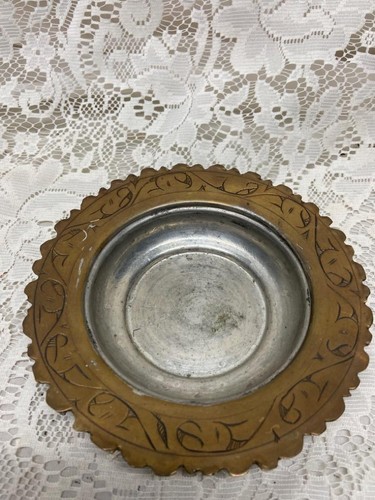 Vintage, Brass Metal Covered Butter Dish 4.5in x 6in D - Picture 3 of 8