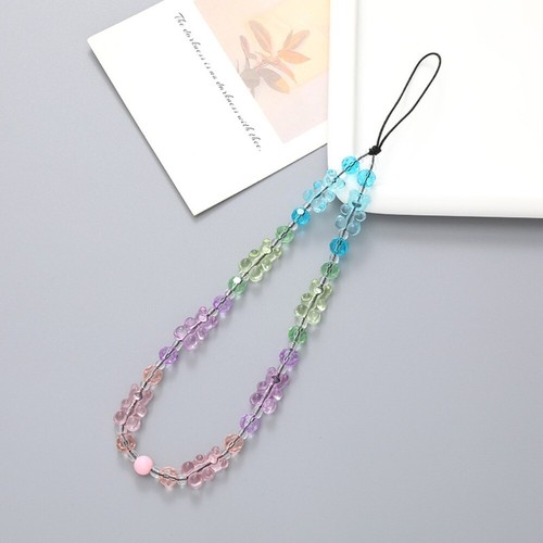 Acrylic Beaded Bear Phone Pendant Acrylic Cellphone Wrist Strap Girl/Lady - Zdjęcie 4 z 13