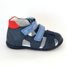 Boys leather sandals navy size 19 20 casual elegant first walkers buty EMEL