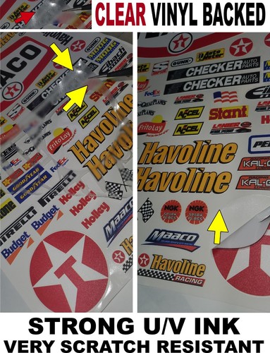 CLEAR VINYL Sticker Sheet 27 -R/C MODEL Decal 1/16 -1/18-1/24th-DIE CUT-Traxxas - Picture 4 of 14