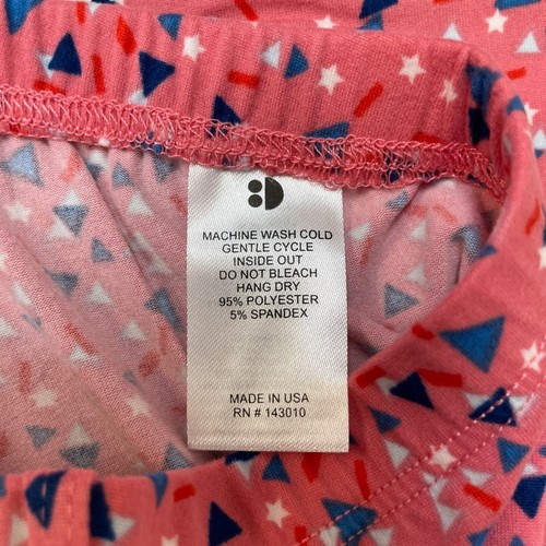 Dot Dot Smile Kids Pink Geometric Print Stretch Full Length Leggings Size 5/6 - Picture 3 of 4