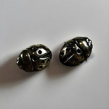Gorgeous Dainty Sterling Silver LADYBUG EARRINGS - Vintage 925 Ladybugs Studs