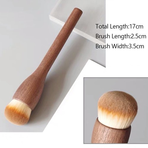 Vintage Walnut Makeup Brush Wood Handle Makeup Tool Loose Powder Blush Brush - Picture 18 of 23
