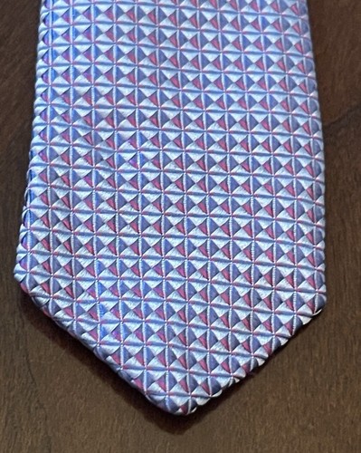 Lands End Blue Hand Made 100% Imported Silk Men’s Neck Tie Made In USA - Picture 6 of 9